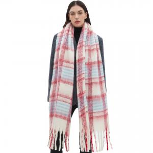  Women Winter Plaid Scarf 